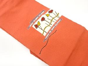 縮緬地金彩抽象模様名古屋帯